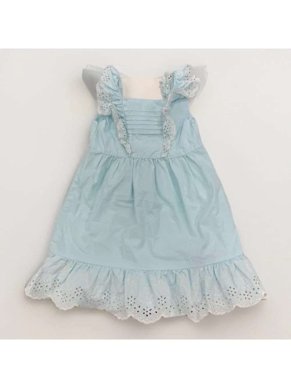 Gymboree	Aqua Eyelet Lace Pintuck Eyelet Ruffle Dress Signs of Spring size 5T